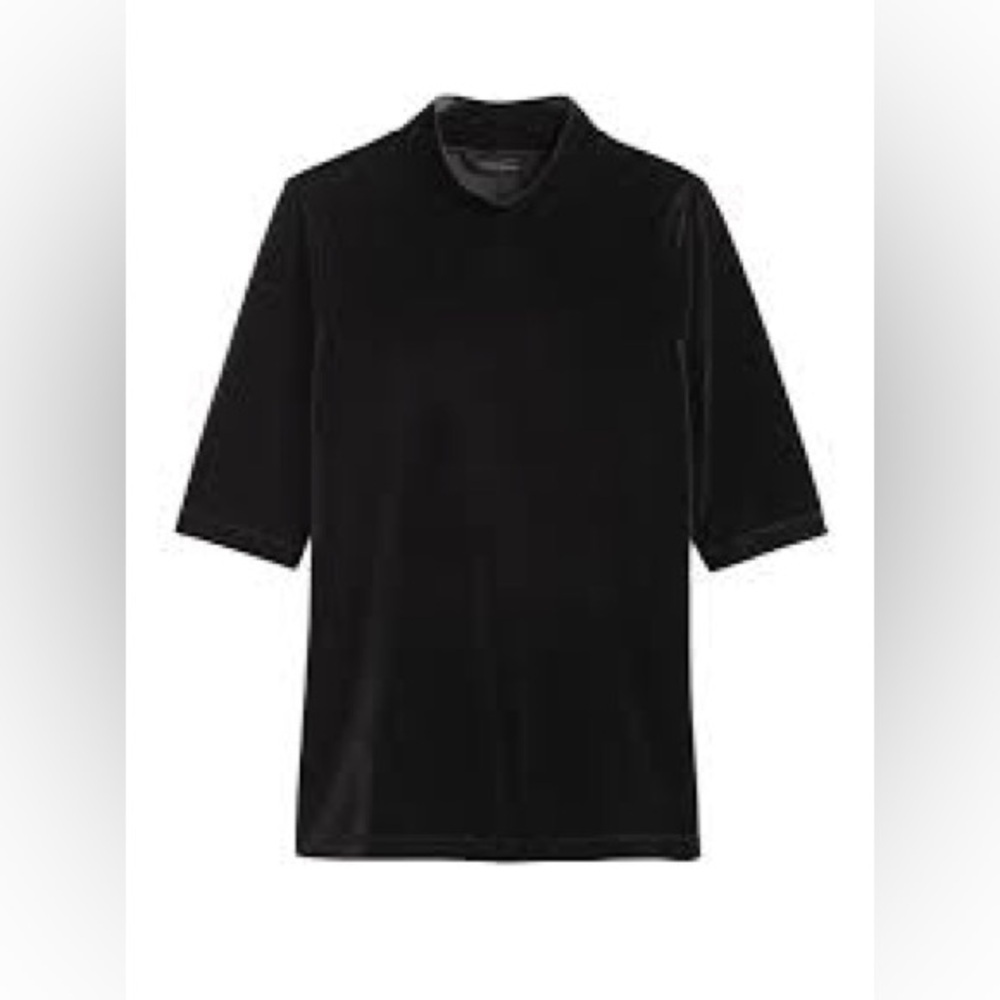 BANANA REPUBLIC | Velour Navy Blue Short Sleeve Tee
